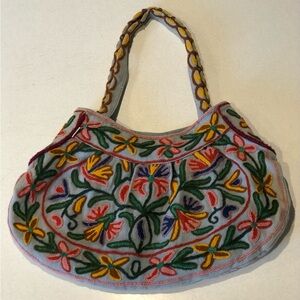 Mitra Handiworks Wool Embroidered Floral Shoulder Bag